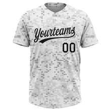 Charger l'image dans la galerie, Custom Camo Black-White 3D Arctic Camouflage Two-Button Unisex Softball Jersey
