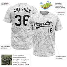 Charger l'image dans la galerie, Custom Camo Black-White 3D Arctic Camouflage Two-Button Unisex Softball Jersey