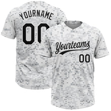 Charger l'image dans la galerie, Custom Camo Black-White 3D Arctic Camouflage Two-Button Unisex Softball Jersey