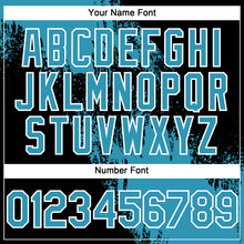 Laden Sie das Bild in den Galerie-Viewer, Custom Panther Blue Black-White 3D Pattern Abstract Brush Stroke Two-Button Unisex Softball Jersey