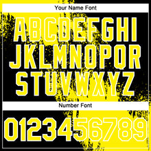 Laden Sie das Bild in den Galerie-Viewer, Custom Light Yellow Black-White 3D Pattern Abstract Brush Stroke Two-Button Unisex Softball Jersey