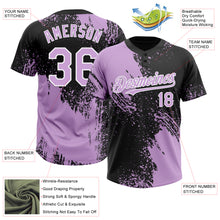 Laden Sie das Bild in den Galerie-Viewer, Custom Light Purple Black-White 3D Pattern Abstract Brush Stroke Two-Button Unisex Softball Jersey