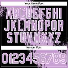 Laden Sie das Bild in den Galerie-Viewer, Custom Light Purple Black-White 3D Pattern Abstract Brush Stroke Two-Button Unisex Softball Jersey