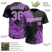 Laden Sie das Bild in den Galerie-Viewer, Custom Medium Purple Black-White 3D Pattern Abstract Brush Stroke Two-Button Unisex Softball Jersey