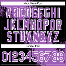 Laden Sie das Bild in den Galerie-Viewer, Custom Medium Purple Black-White 3D Pattern Abstract Brush Stroke Two-Button Unisex Softball Jersey