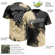 Laden Sie das Bild in den Galerie-Viewer, Custom Cream Black-White 3D Pattern Abstract Brush Stroke Two-Button Unisex Softball Jersey