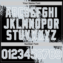 Laden Sie das Bild in den Galerie-Viewer, Custom Silver Black-White 3D Pattern Abstract Brush Stroke Two-Button Unisex Softball Jersey