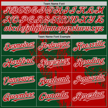 Laden Sie das Bild in den Galerie-Viewer, Custom Red Green-White 3D Pattern Abstract Brush Stroke Two-Button Unisex Softball Jersey