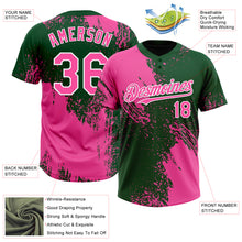 Загрузить изображение в средство просмотра галереи, Custom Pink Green-White 3D Pattern Abstract Brush Stroke Two-Button Unisex Softball Jersey