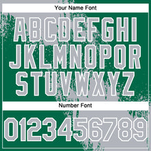 Laden Sie das Bild in den Galerie-Viewer, Custom Gray Kelly Green-White 3D Pattern Abstract Brush Stroke Two-Button Unisex Softball Jersey