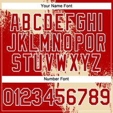 Laden Sie das Bild in den Galerie-Viewer, Custom Cream Red-White 3D Pattern Abstract Brush Stroke Two-Button Unisex Softball Jersey