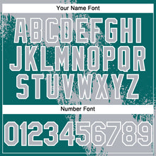 Laden Sie das Bild in den Galerie-Viewer, Custom Gray Teal-White 3D Pattern Abstract Brush Stroke Two-Button Unisex Softball Jersey