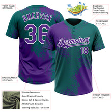 Laden Sie das Bild in den Galerie-Viewer, Custom Purple Teal-White 3D Pattern Abstract Brush Stroke Two-Button Unisex Softball Jersey