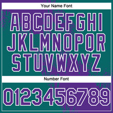 Laden Sie das Bild in den Galerie-Viewer, Custom Purple Teal-White 3D Pattern Abstract Brush Stroke Two-Button Unisex Softball Jersey