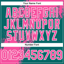 Загрузить изображение в средство просмотра галереи, Custom Pink Teal-White 3D Pattern Abstract Brush Stroke Two-Button Unisex Softball Jersey
