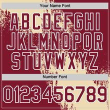 Laden Sie das Bild in den Galerie-Viewer, Custom Cream Crimson-White 3D Pattern Abstract Brush Stroke Two-Button Unisex Softball Jersey