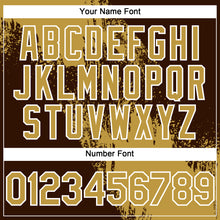 Laden Sie das Bild in den Galerie-Viewer, Custom Old Gold Brown-White 3D Pattern Abstract Brush Stroke Two-Button Unisex Softball Jersey