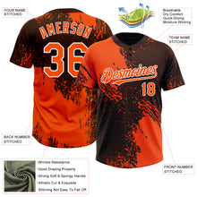 Laden Sie das Bild in den Galerie-Viewer, Custom Orange Brown-White 3D Pattern Abstract Brush Stroke Two-Button Unisex Softball Jersey