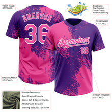 Загрузить изображение в средство просмотра галереи, Custom Pink Purple-White 3D Pattern Abstract Brush Stroke Two-Button Unisex Softball Jersey