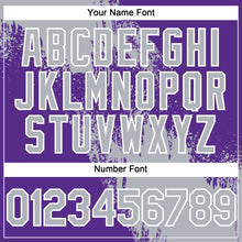 Загрузить изображение в средство просмотра галереи, Custom Gray Purple-White 3D Pattern Abstract Brush Stroke Two-Button Unisex Softball Jersey