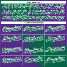 Загрузить изображение в средство просмотра галереи, Custom Kelly Green Purple-White 3D Pattern Abstract Brush Stroke Two-Button Unisex Softball Jersey