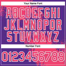 Загрузить изображение в средство просмотра галереи, Custom Neon Pink Purple-White 3D Pattern Abstract Brush Stroke Two-Button Unisex Softball Jersey