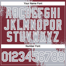 Загрузить изображение в средство просмотра галереи, Custom Gray Burgundy-White 3D Pattern Abstract Brush Stroke Two-Button Unisex Softball Jersey