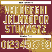 Загрузить изображение в средство просмотра галереи, Custom Old Gold Burgundy-White 3D Pattern Abstract Brush Stroke Two-Button Unisex Softball Jersey