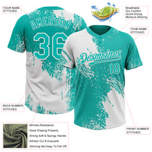 Загрузить изображение в средство просмотра галереи, Custom White Aqua 3D Pattern Abstract Brush Stroke Two-Button Unisex Softball Jersey