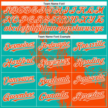 Charger l'image dans la galerie, Custom Orange Aqua-White 3D Pattern Abstract Brush Stroke Two-Button Unisex Softball Jersey