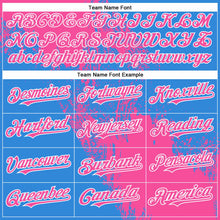 Загрузить изображение в средство просмотра галереи, Custom Pink Electric Blue-White 3D Pattern Abstract Brush Stroke Two-Button Unisex Softball Jersey
