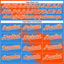 Загрузить изображение в средство просмотра галереи, Custom Orange Electric Blue-White 3D Pattern Abstract Brush Stroke Two-Button Unisex Softball Jersey