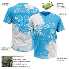 Загрузить изображение в средство просмотра галереи, Custom White Sky Blue 3D Pattern Abstract Brush Stroke Two-Button Unisex Softball Jersey