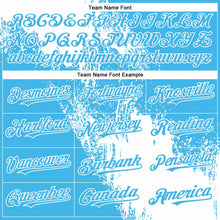 Загрузить изображение в средство просмотра галереи, Custom White Sky Blue 3D Pattern Abstract Brush Stroke Two-Button Unisex Softball Jersey