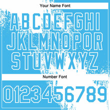 Загрузить изображение в средство просмотра галереи, Custom White Sky Blue 3D Pattern Abstract Brush Stroke Two-Button Unisex Softball Jersey