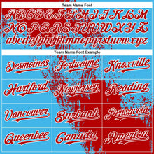 Загрузить изображение в средство просмотра галереи, Custom Red Sky Blue-White 3D Pattern Abstract Brush Stroke Two-Button Unisex Softball Jersey
