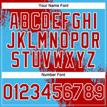 Загрузить изображение в средство просмотра галереи, Custom Red Sky Blue-White 3D Pattern Abstract Brush Stroke Two-Button Unisex Softball Jersey