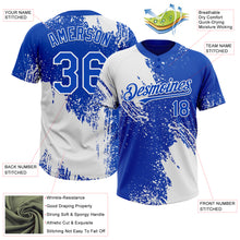 Laden Sie das Bild in den Galerie-Viewer, Custom White Thunder Blue 3D Pattern Abstract Brush Stroke Two-Button Unisex Softball Jersey