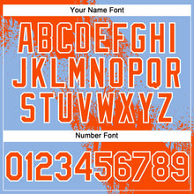 Загрузить изображение в средство просмотра галереи, Custom Orange Light Blue-White 3D Pattern Abstract Brush Stroke Two-Button Unisex Softball Jersey
