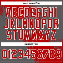 Загрузить изображение в средство просмотра галереи, Custom Red Steel Gray-White 3D Pattern Abstract Brush Stroke Two-Button Unisex Softball Jersey