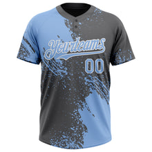 Загрузить изображение в средство просмотра галереи, Custom Light Blue Steel Gray-White 3D Pattern Abstract Brush Stroke Two-Button Unisex Softball Jersey