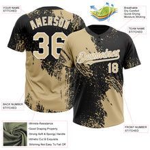 Charger l'image dans la galerie, Custom Vegas Gold Black-White 3D Pattern Abstract Brush Stroke Two-Button Unisex Softball Jersey