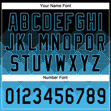 Загрузить изображение в средство просмотра галереи, Custom Black Sky Blue 3D Gradient Square Shape Two-Button Unisex Softball Jersey