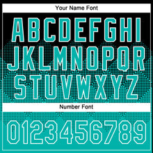 Загрузить изображение в средство просмотра галереи, Custom Black Aqua-White 3D Gradient Square Shape Two-Button Unisex Softball Jersey