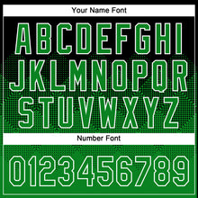 Загрузить изображение в средство просмотра галереи, Custom Black Grass Green-White 3D Gradient Square Shape Two-Button Unisex Softball Jersey