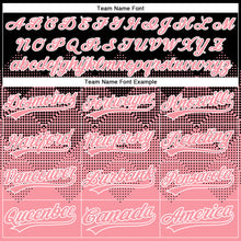 Загрузить изображение в средство просмотра галереи, Custom Black Medium Pink-White 3D Gradient Square Shape Two-Button Unisex Softball Jersey