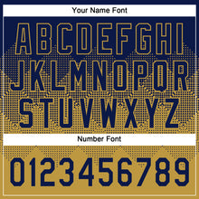 Laden Sie das Bild in den Galerie-Viewer, Custom Navy Old Gold 3D Gradient Square Shape Two-Button Unisex Softball Jersey