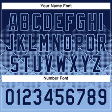 Laden Sie das Bild in den Galerie-Viewer, Custom Navy Light Blue 3D Gradient Square Shape Two-Button Unisex Softball Jersey