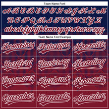 Laden Sie das Bild in den Galerie-Viewer, Custom Navy Crimson-White 3D Gradient Square Shape Two-Button Unisex Softball Jersey