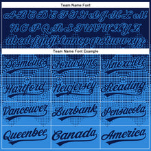 Laden Sie das Bild in den Galerie-Viewer, Custom Navy Electric Blue 3D Gradient Square Shape Two-Button Unisex Softball Jersey